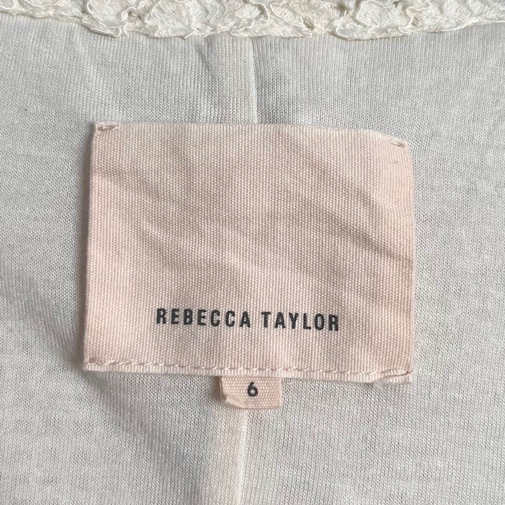 Rebecca Taylor Tweed Zip Front Blazer Collarless Jacket Business Women's 6 Lace - Picture 10 of 13